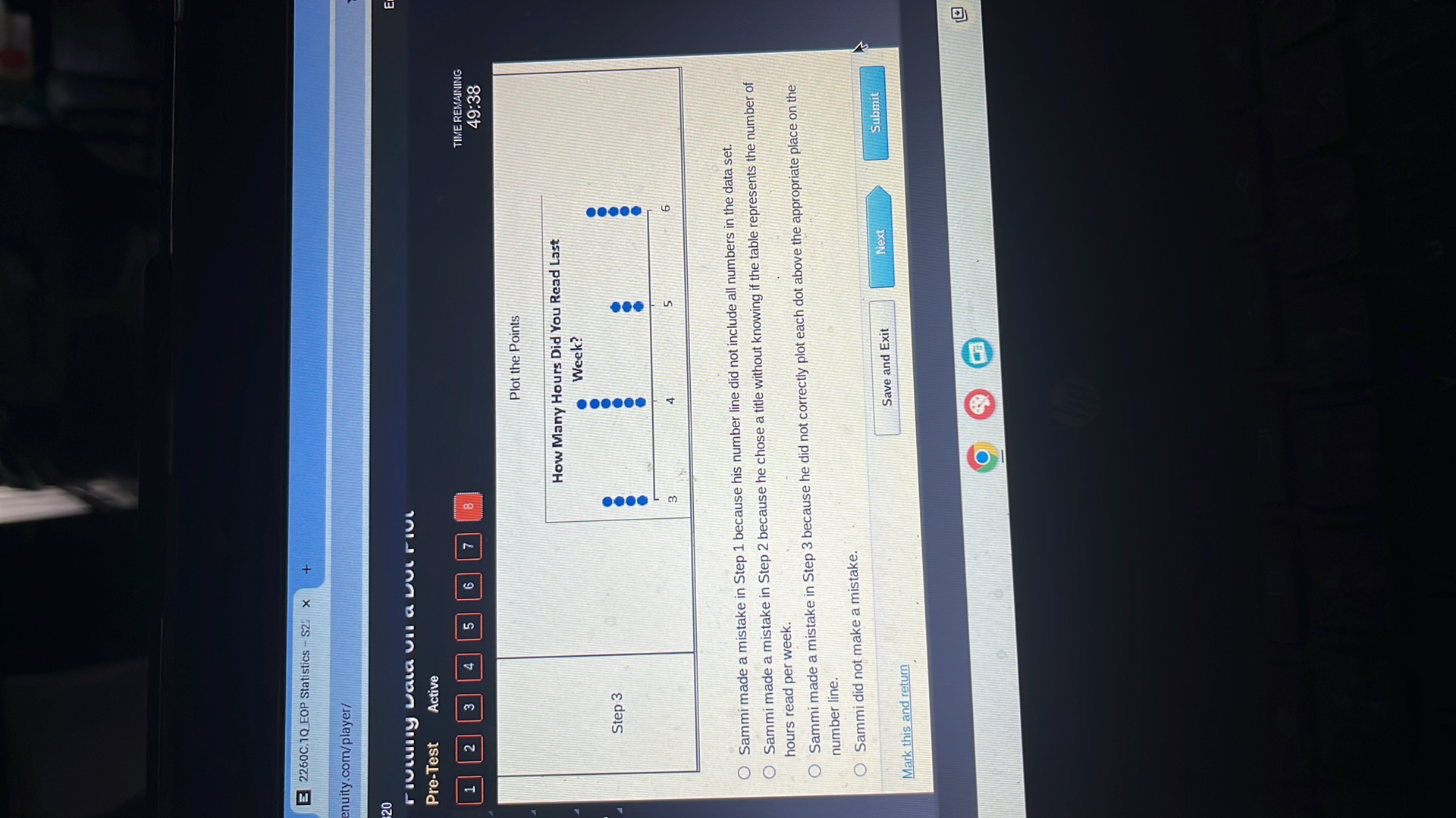 Sammi wanted to create a dot plot based on | StudyX