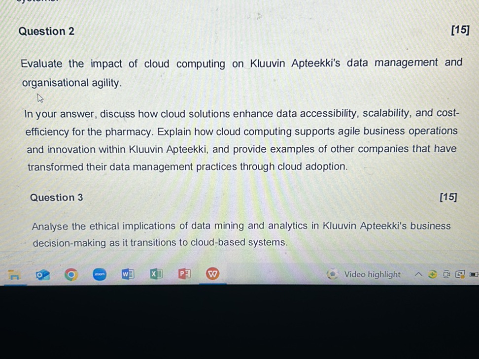 Question 2 Evaluate the impact of cloud | StudyX