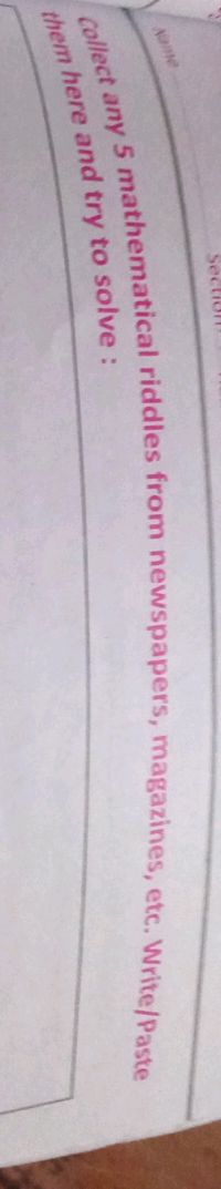 Collect any 5 mathematical riddles from | StudyX