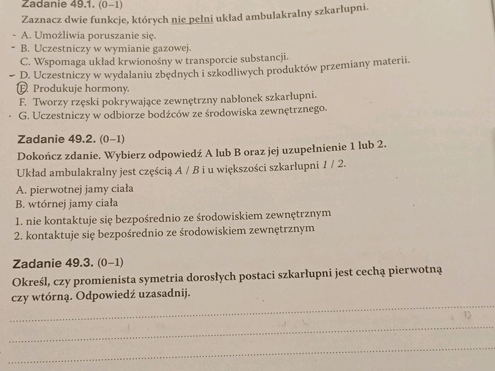 Zadanie 49.1. (0-1) Zaznacz dwie funkcje, | StudyX