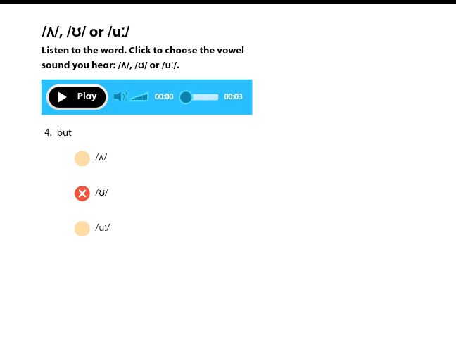 /N/, /ʊ/ or /u:/. Listen to the word. Click | StudyX