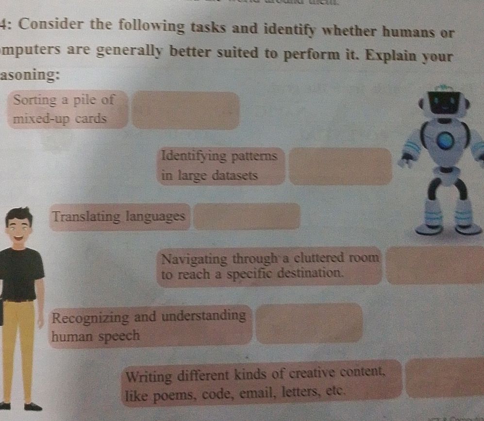 Task 1 Human Computer 4: Consider the following tasks and identify | StudyX