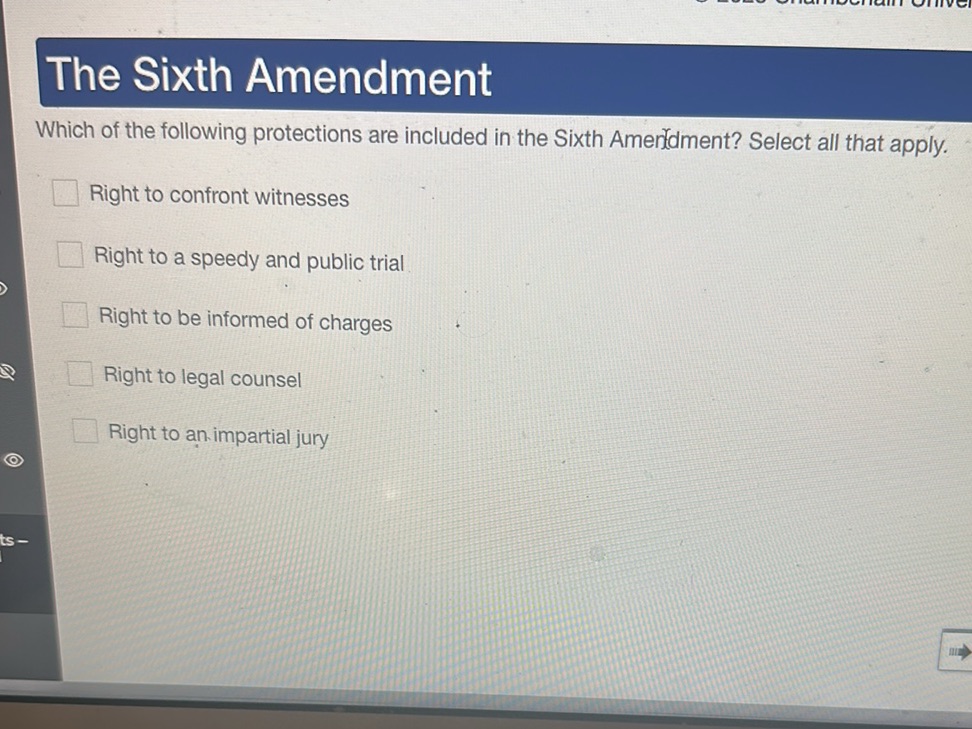 The Sixth Amendment Which of the following | StudyX