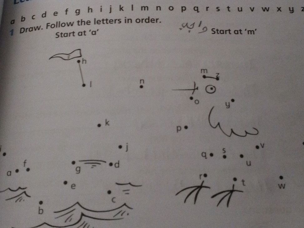 1 Draw. Follow the letters in order. Start StudyX