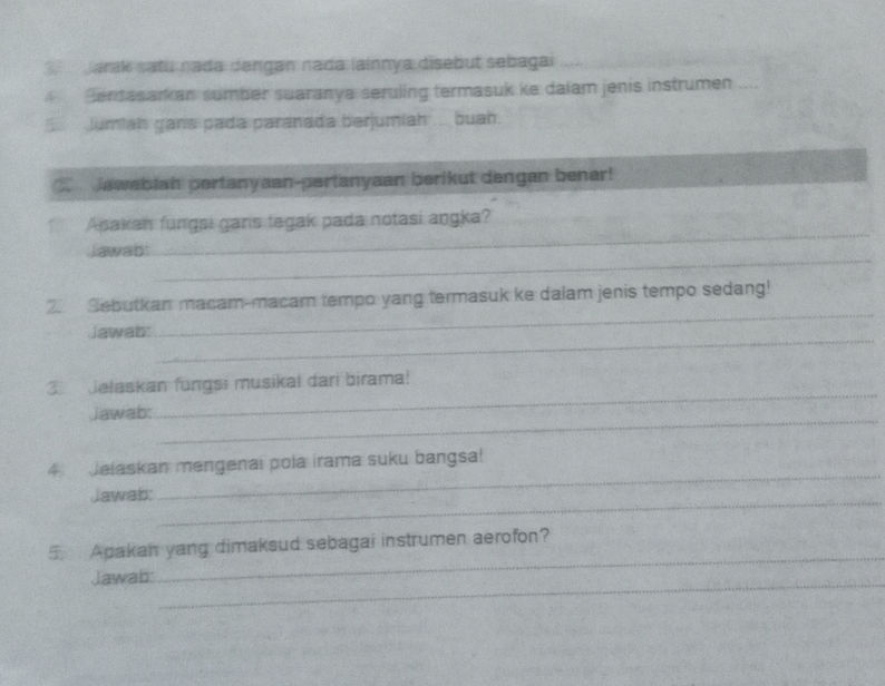 3. Jarak satu nada dengan nada lainnya StudyX