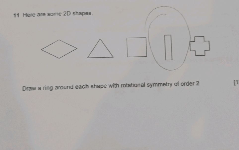 11 Here are some 2D shapes. Draw a ring | StudyX