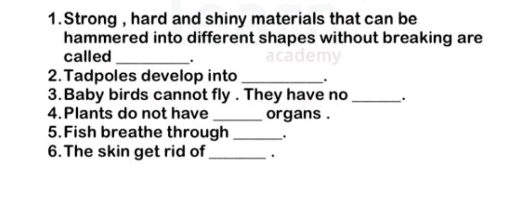 1. Strong, hard and shiny materials that can | StudyX