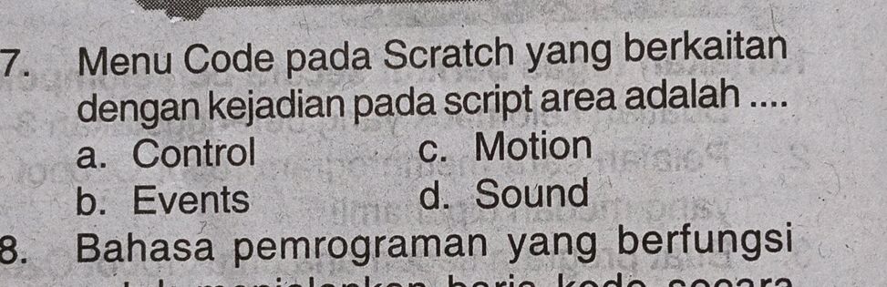 7. Menu Code pada Scratch yang berkaitan | StudyX