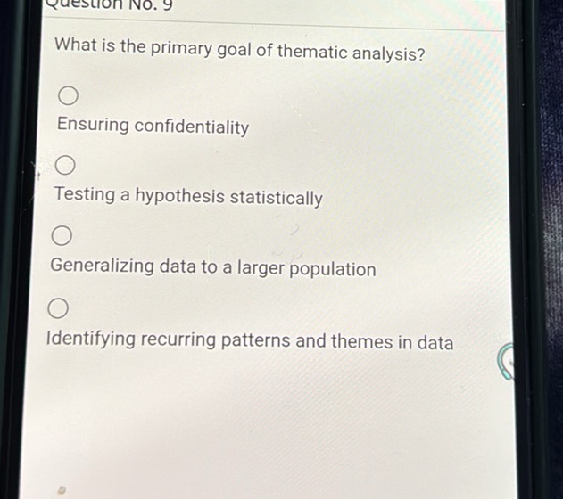 What is the primary goal of thematic | StudyX