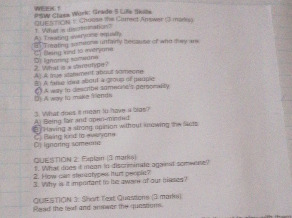 QUESTION 1: Choose the Correct Answer (3 | StudyX