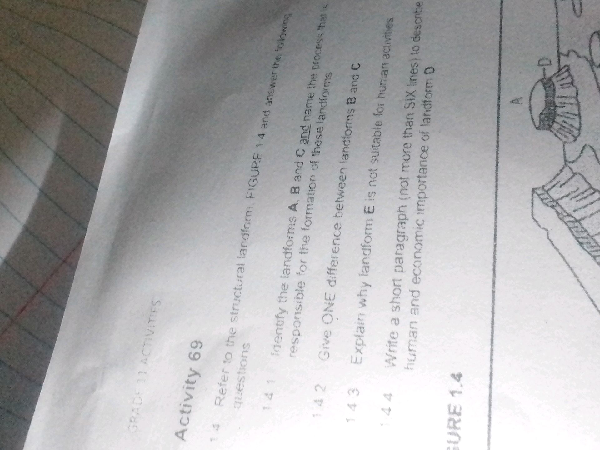 1. Refer to the structural landform, FIGURE | StudyX