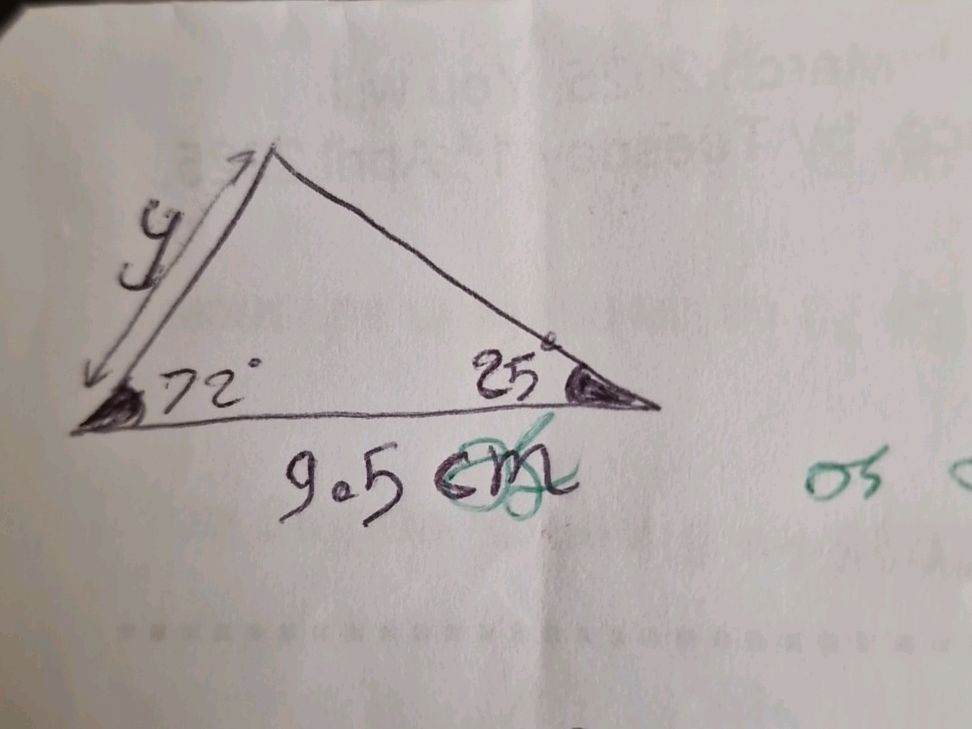 A triangle is shown with angles 72 degrees | StudyX