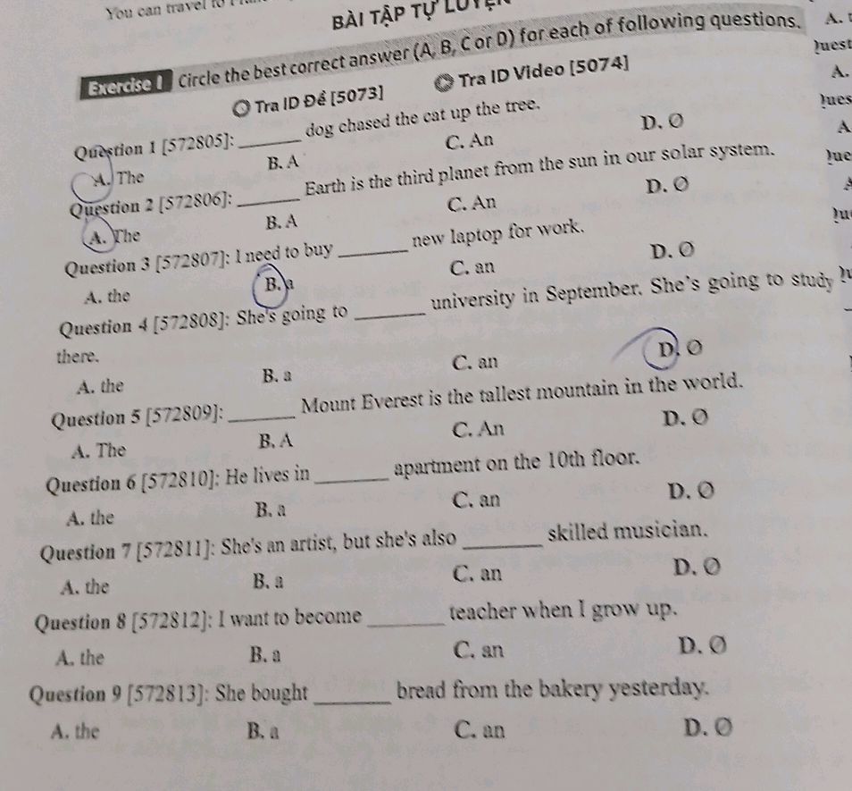 Exercise 1 Circle the best correct answer | StudyX