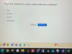 Which SQL statement is used to retrieve data