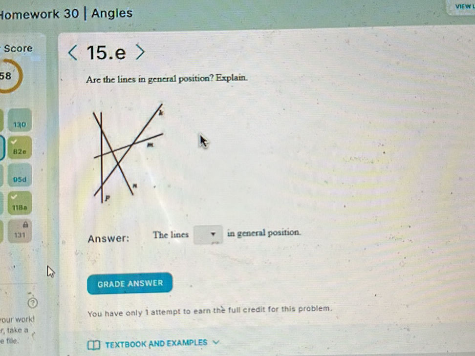 Are the lines in general position? Explain. | StudyX