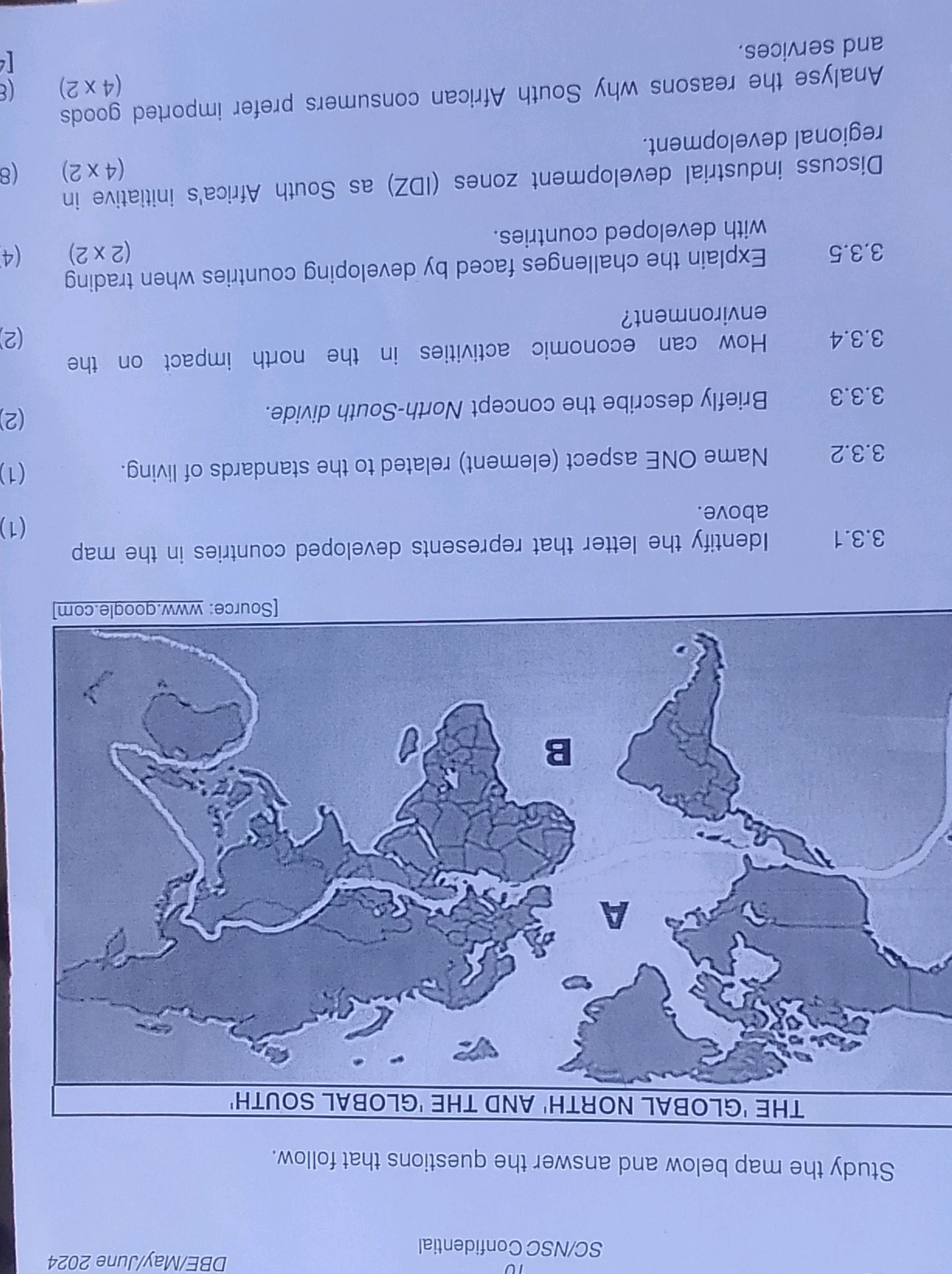 Study the map below and answer the questions | StudyX
