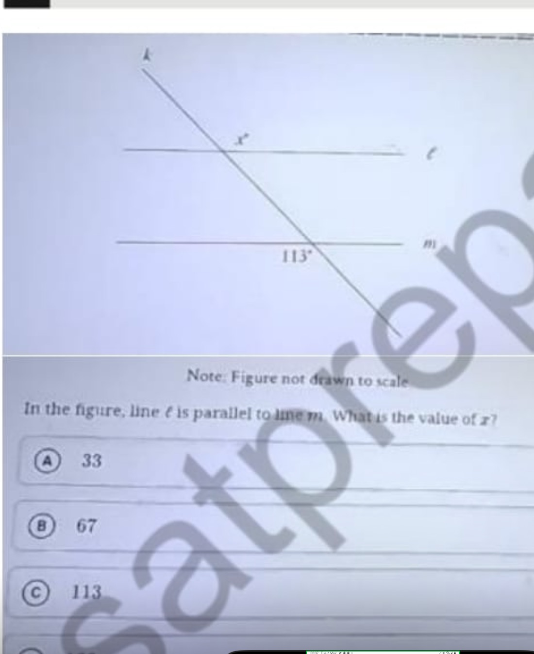 In the figure, line *l* is parallel to line | StudyX