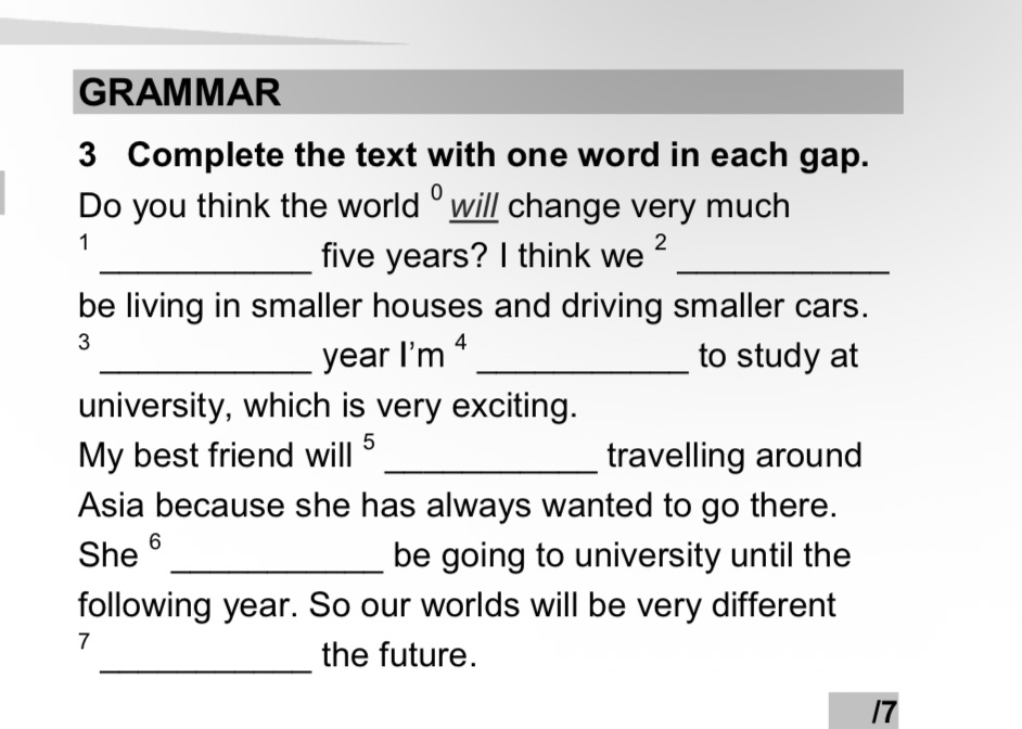 3 Complete the text with one word in each | StudyX