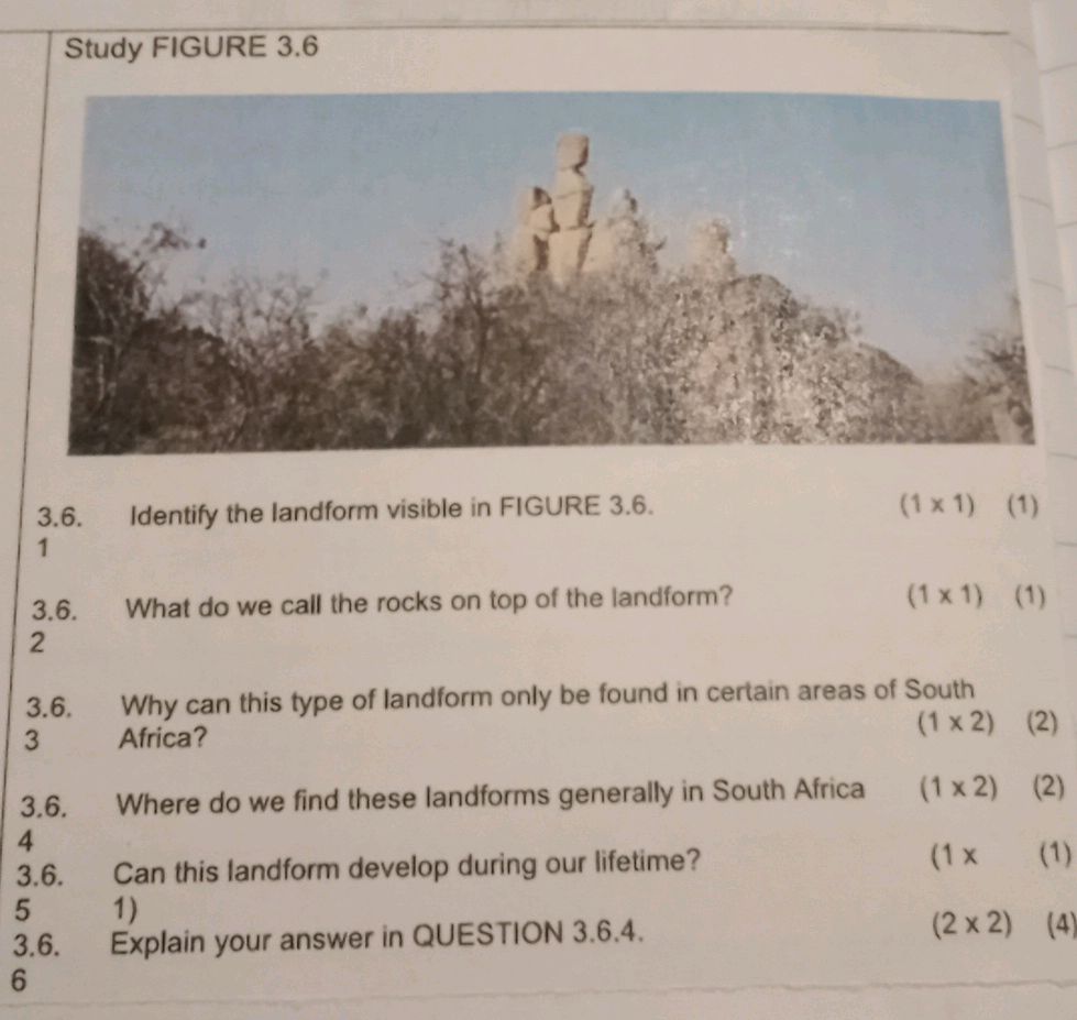 Identify the landform visible in FIGURE | StudyX