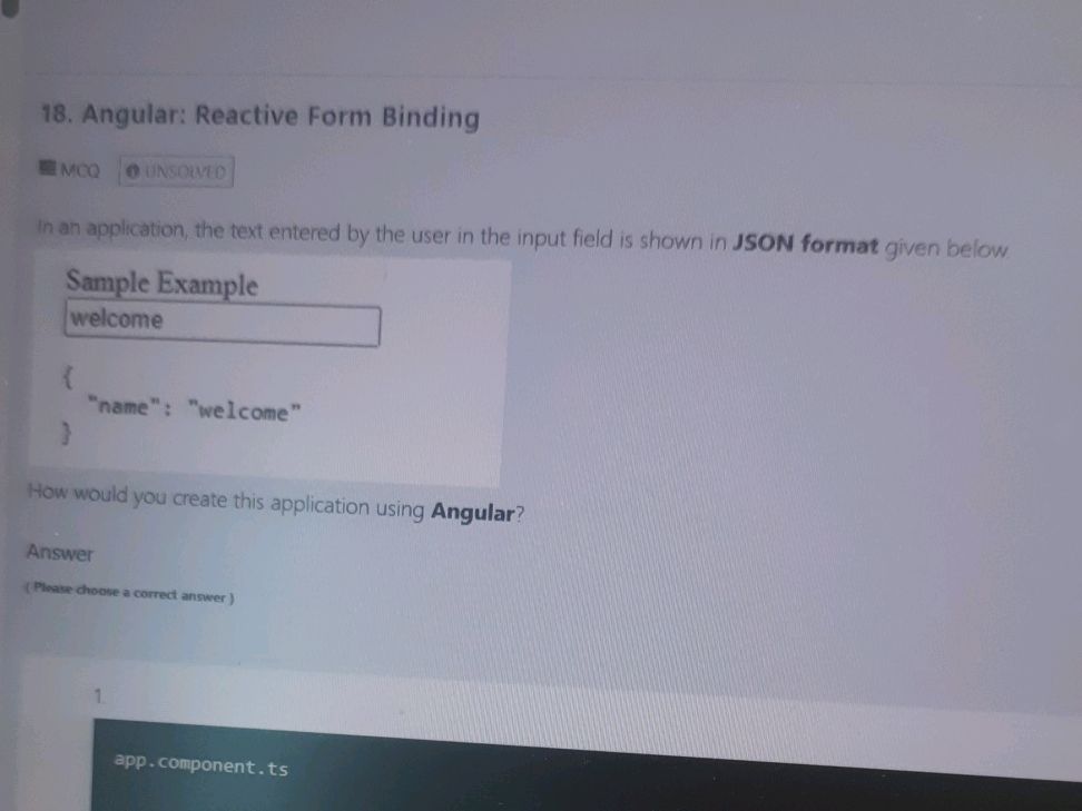 18. Angular: Reactive Form Binding In an | StudyX