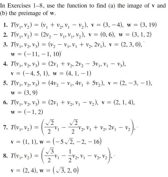 In Exercises 1-8, use the function to find | StudyX