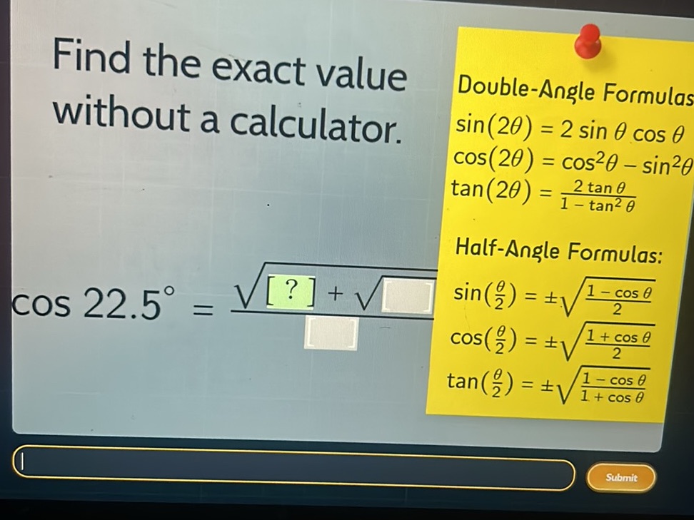 Find the exact value without a calculator. | StudyX