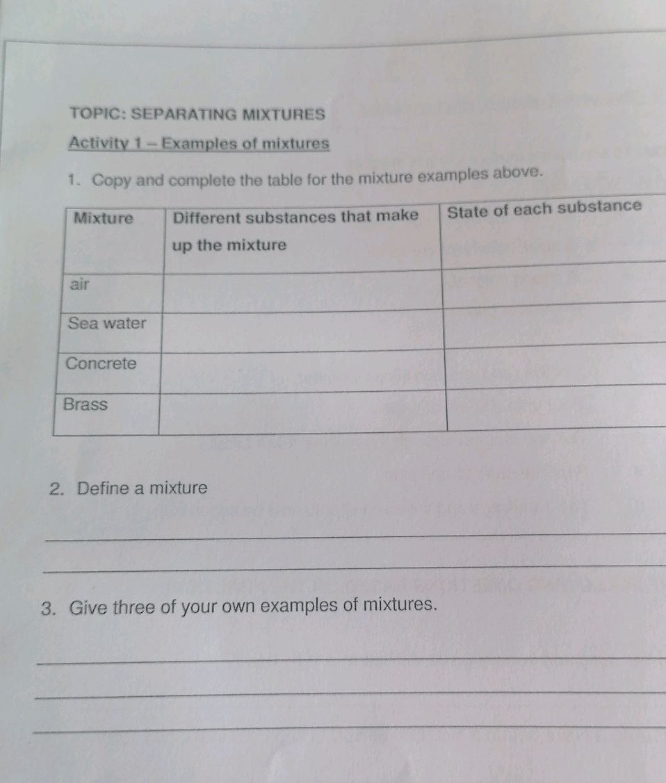 1. Copy and complete the table for the | StudyX