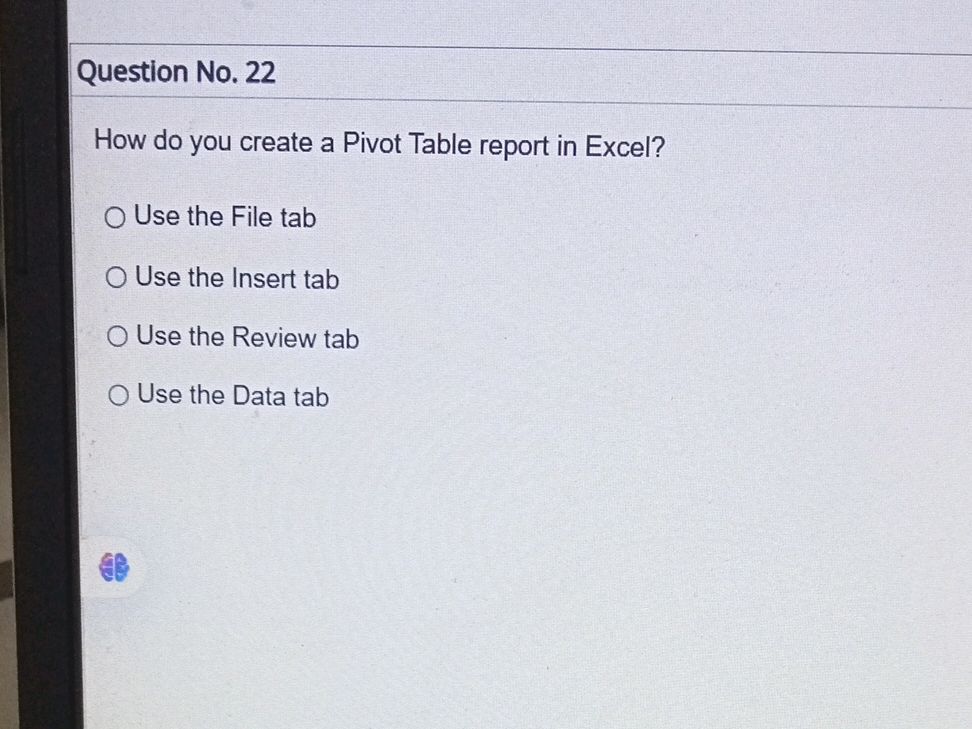 How do you create a Pivot Table report in | StudyX