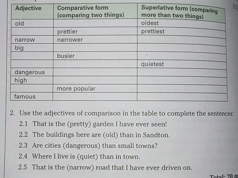 Pretty Comparative Form Adjective | Comparative form (comparing two | StudyX
