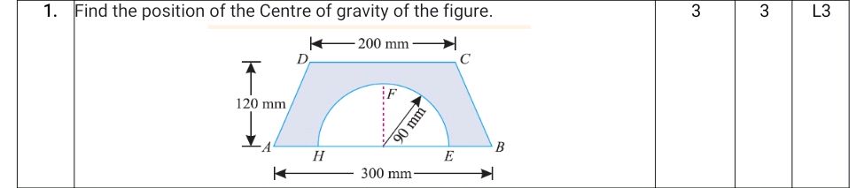 1. Find the position of the Centre of | StudyX
