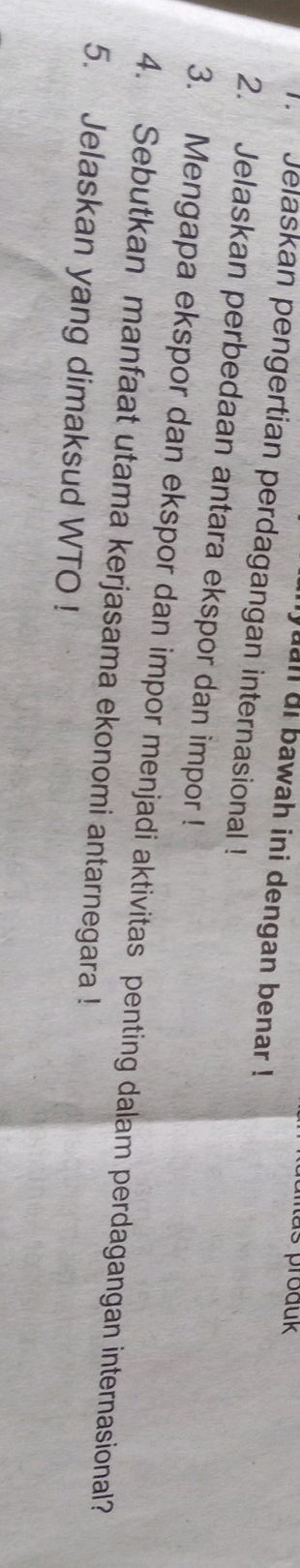 1. Jelaskan pengertian perdagangan | StudyX