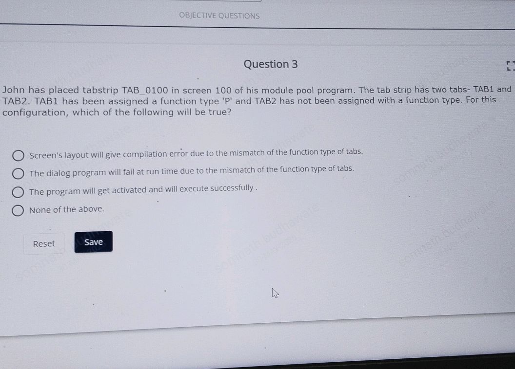 Question 3 John has placed tabstrip | StudyX