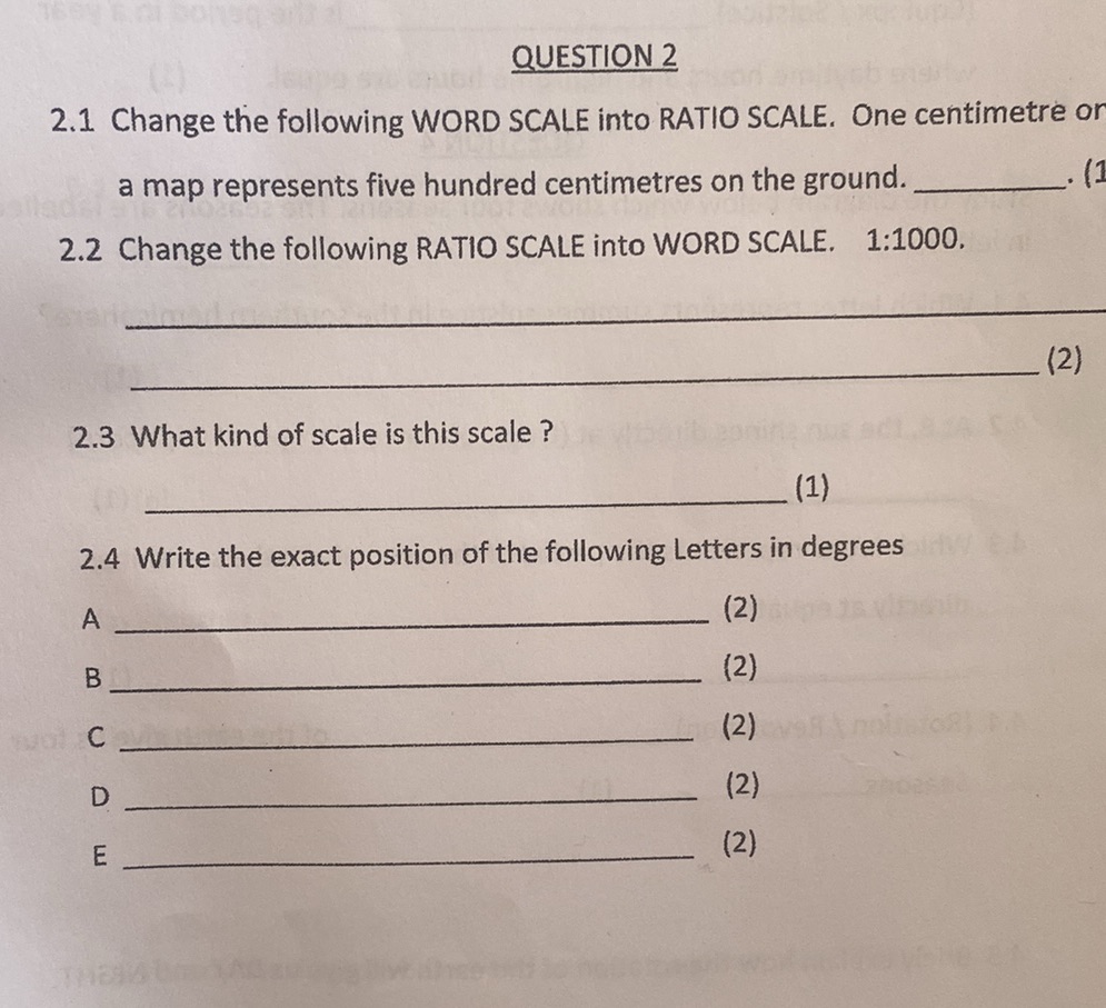 2.1 Change the following WORD SCALE into | StudyX