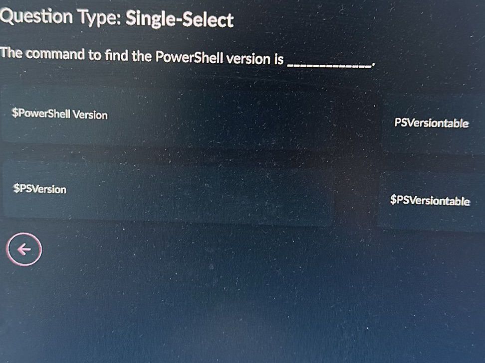 The command to find the PowerShell version | StudyX