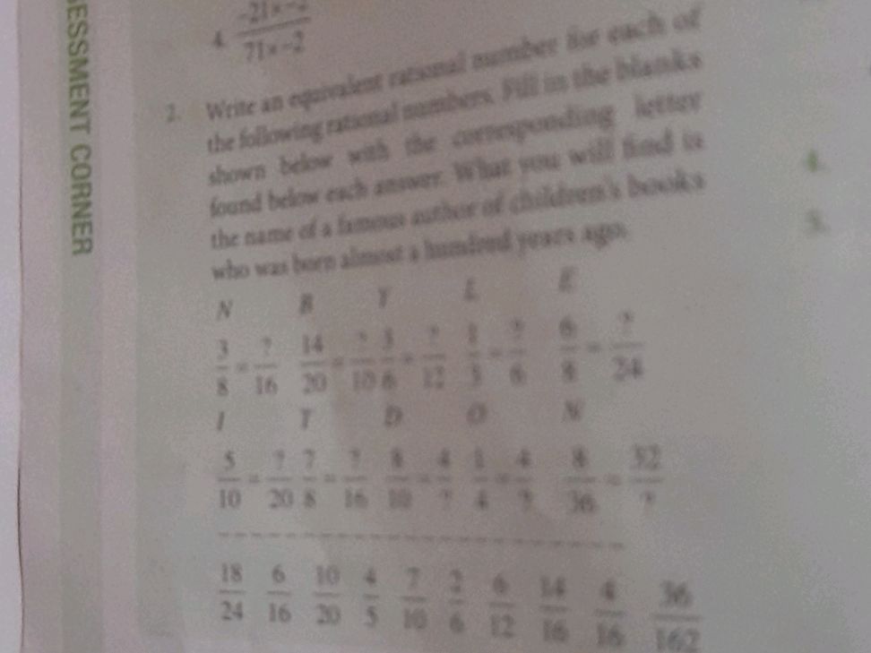 2. Write an equivalent rational number for | StudyX