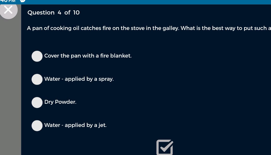 Question 4 of 10 A pan of cooking oil