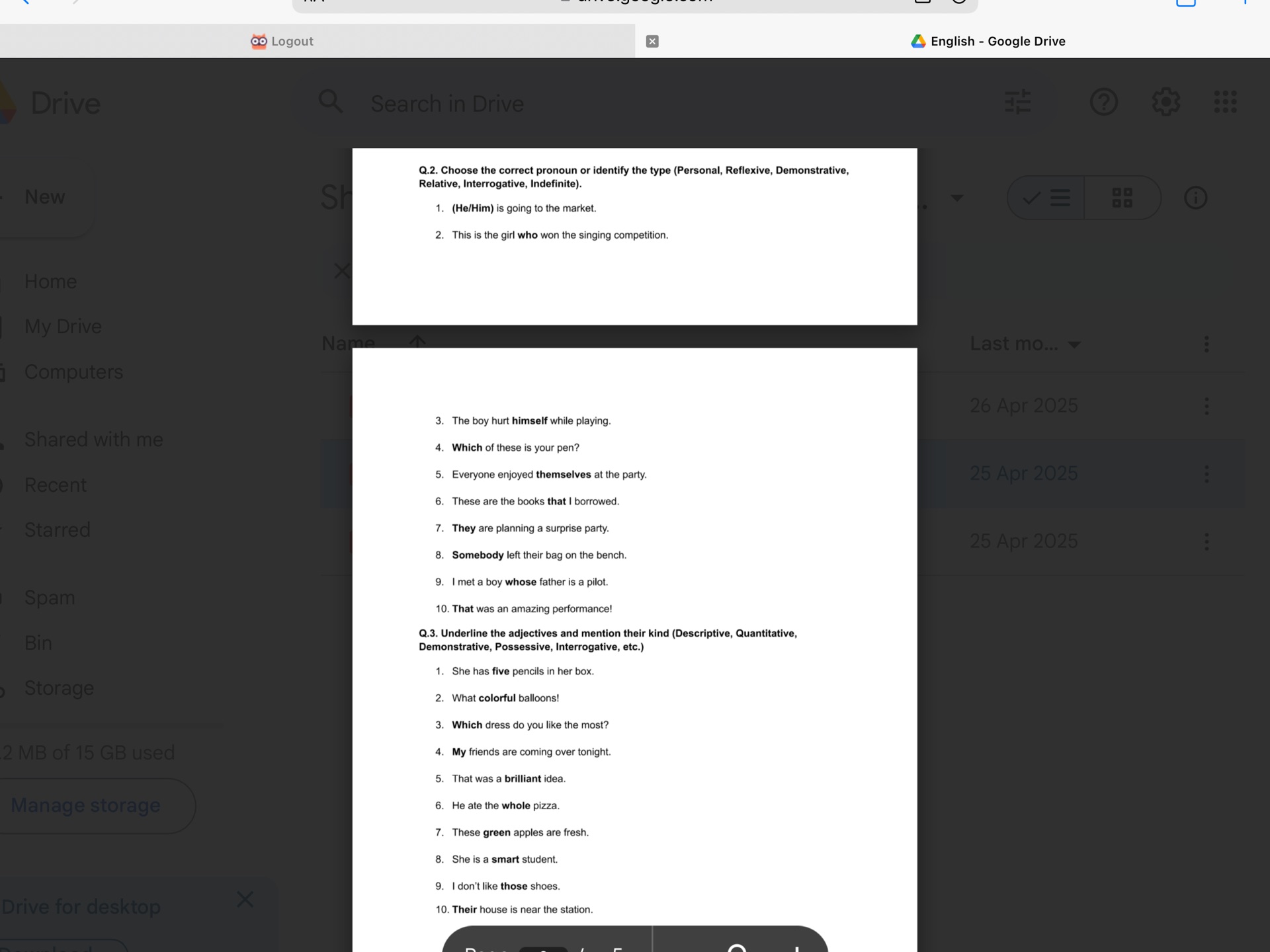 Q.2. Choose the correct pronoun or identify | StudyX