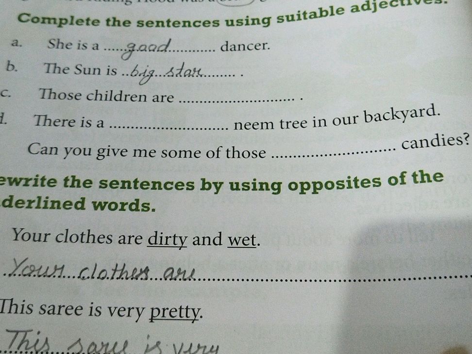 Complete the sentences using suitable | StudyX