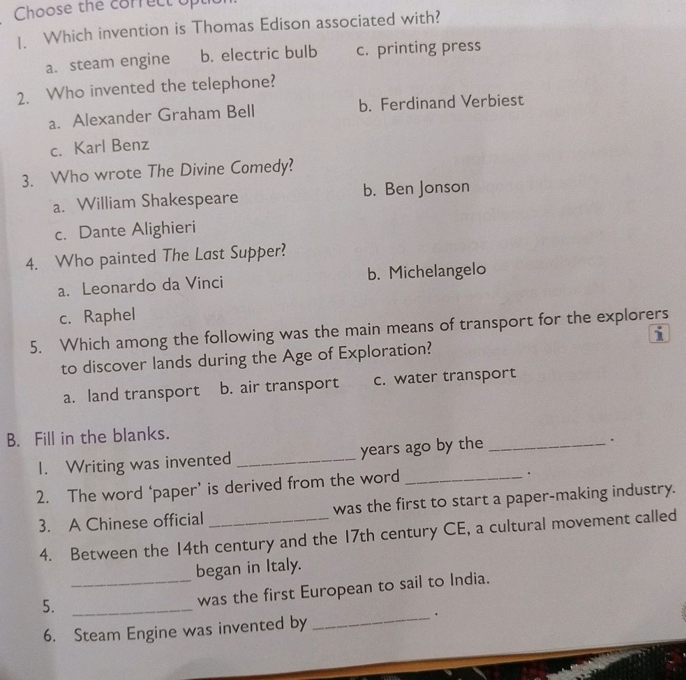 1. Which invention is Thomas Edison | StudyX