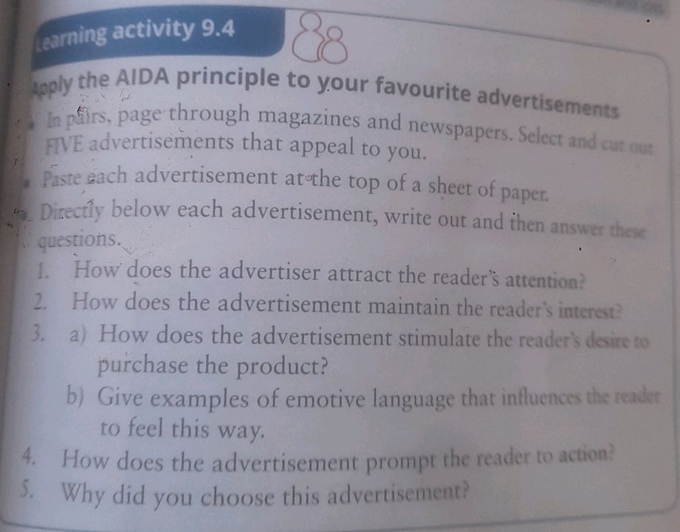 Apply the AIDA principle to your favourite | StudyX