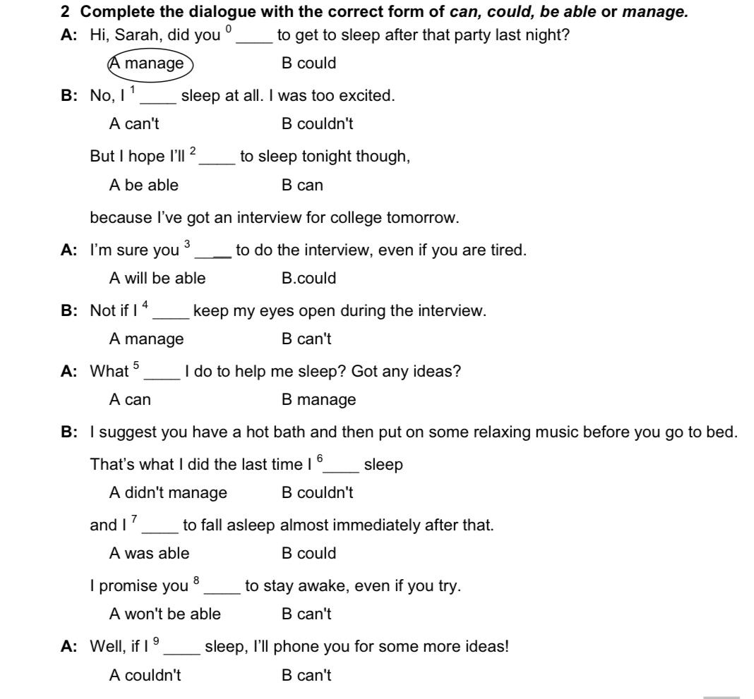 2 Complete the dialogue with the correct | StudyX