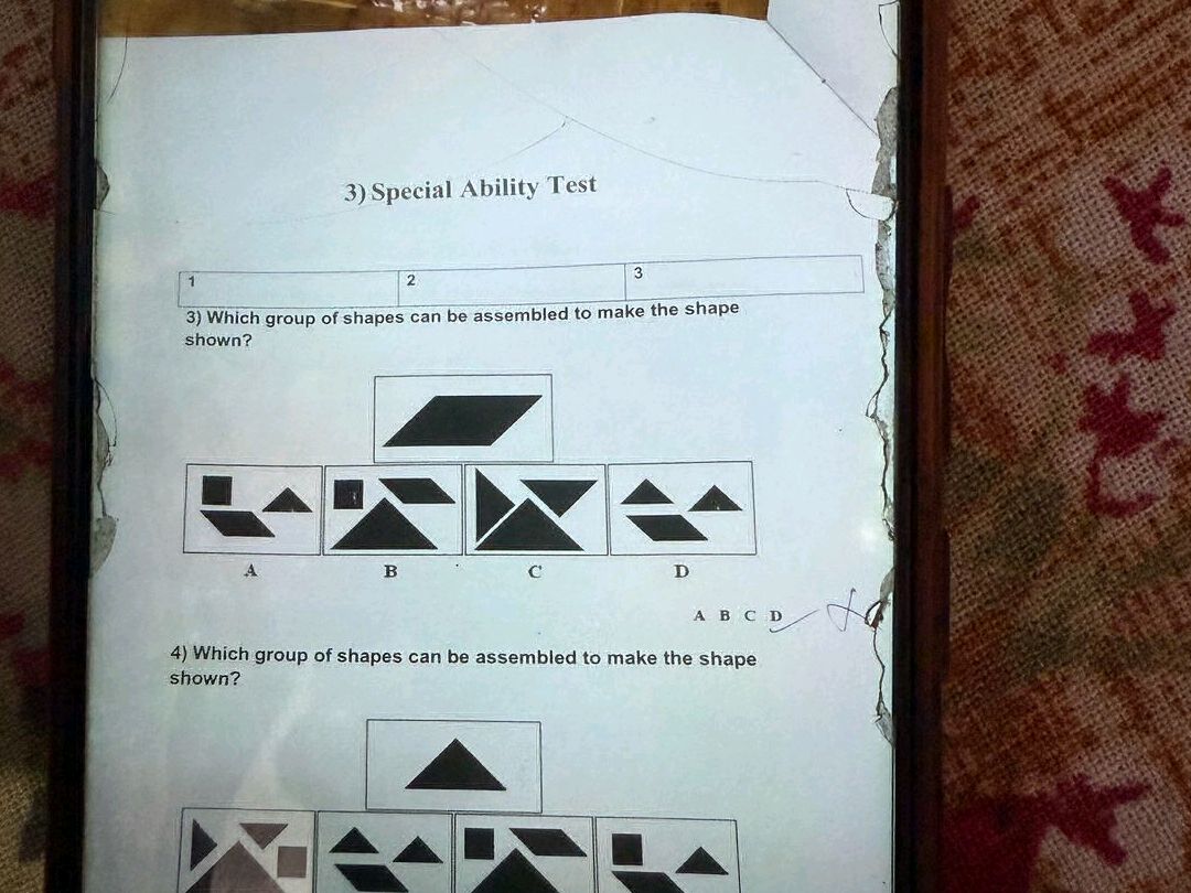 3) Which group of shapes can be assembled to | StudyX