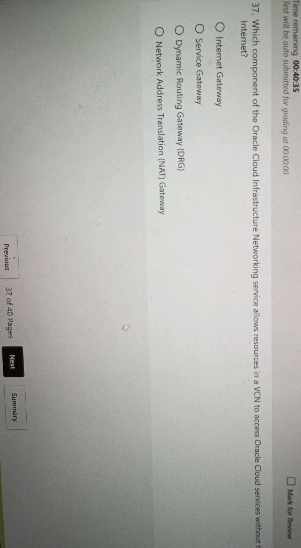 37. Which component of the Oracle Cloud | StudyX