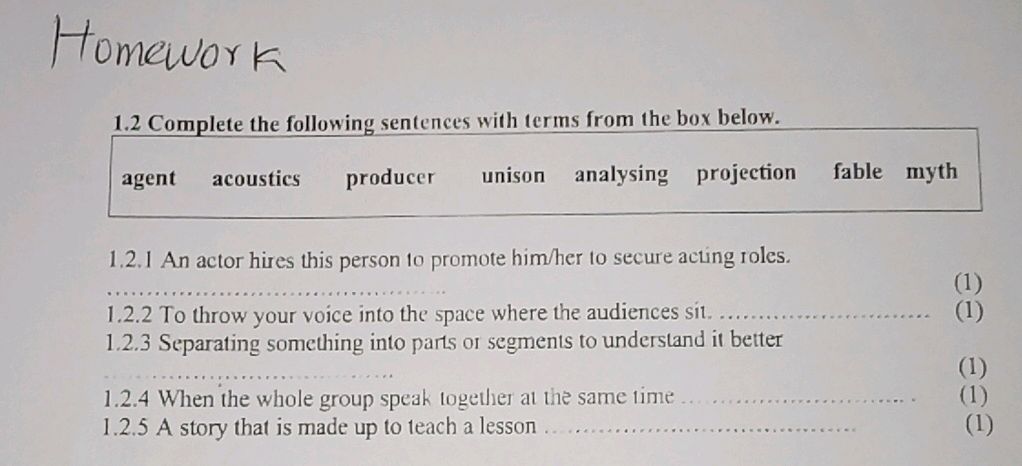 1. 2 Complete the following sentences with | StudyX