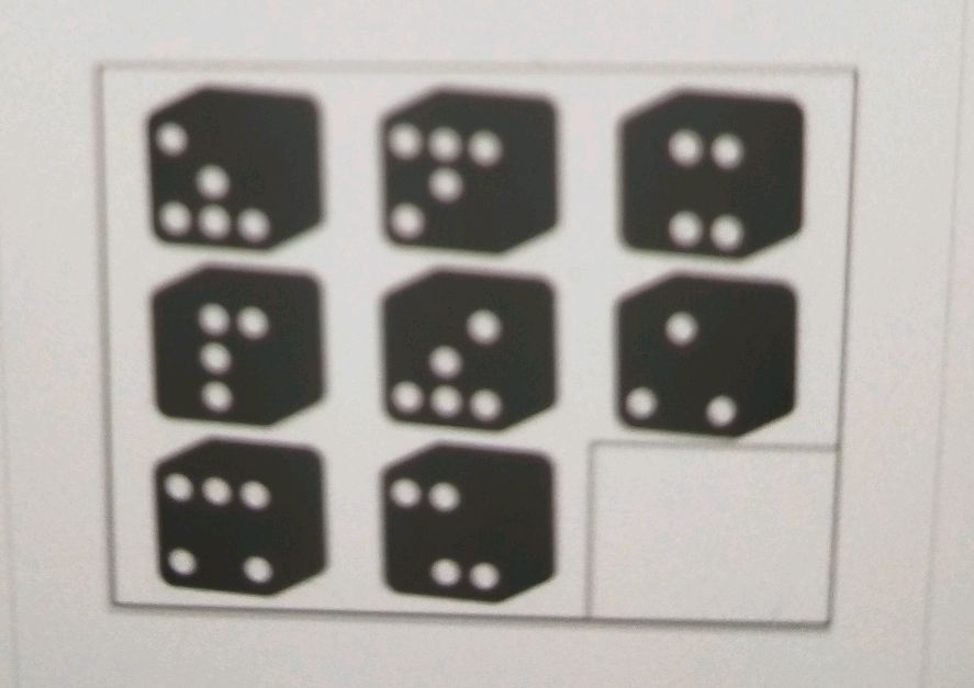 The image shows a pattern of dice. The | StudyX
