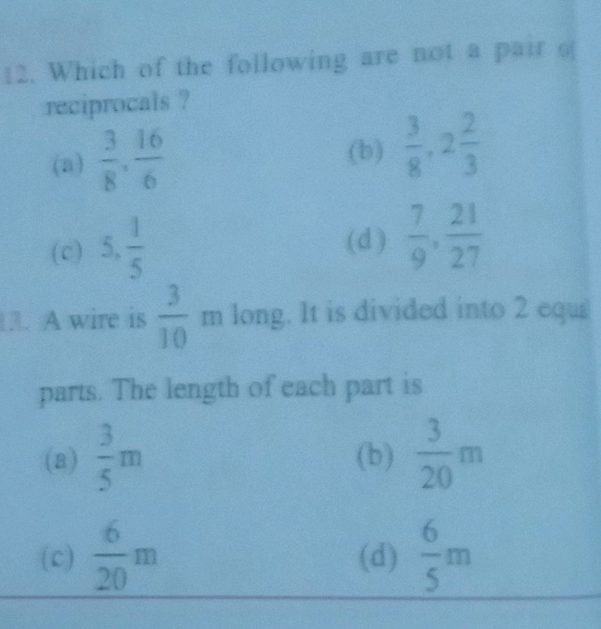 12. Which of the following are not a pair of | StudyX