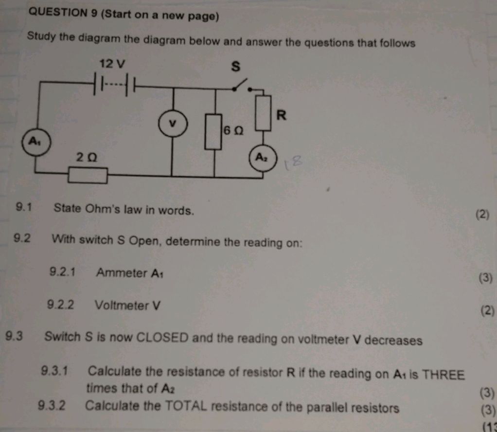 QUESTION 9 (Start on a new page) Study the | StudyX