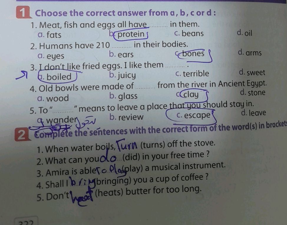 1. Choose the correct answer from a, b, c or | StudyX