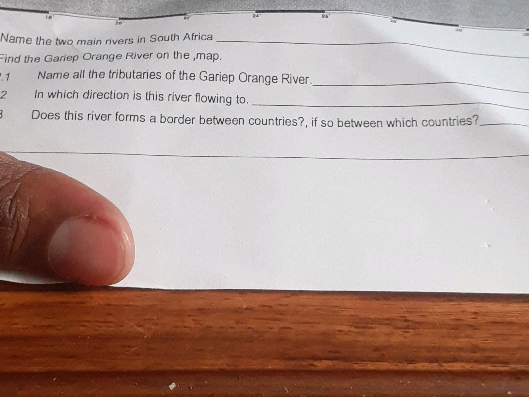 Two Main Rivers Name the two main rivers in South Africa | StudyX