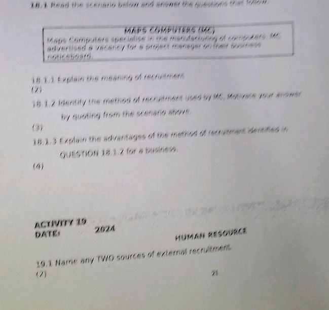 18.1 Read the scenario below and answer the | StudyX
